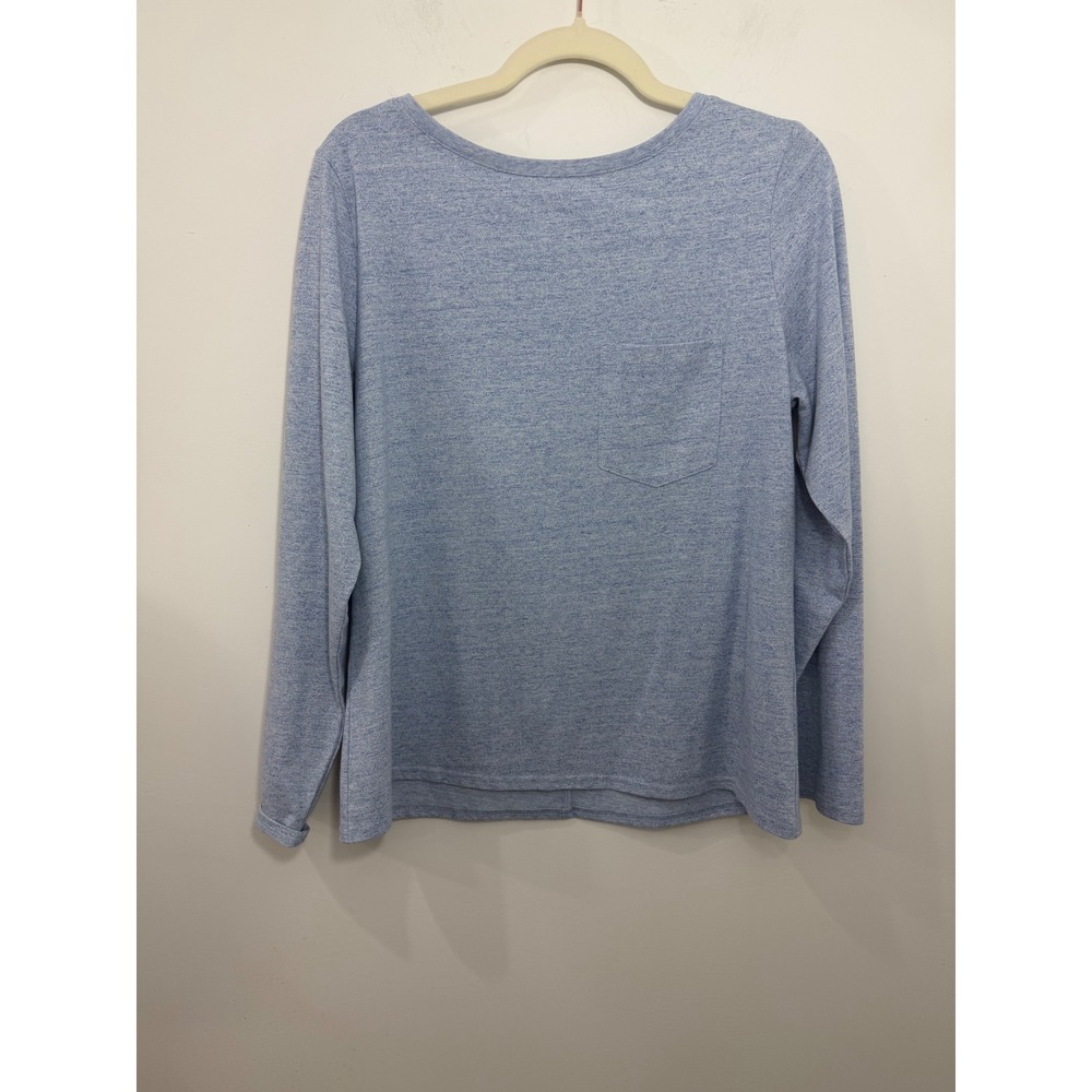 Ridgecut Toughwear Womens Blue Heathered Long Sleeve Pocket Tee L FLK23-9421 BU